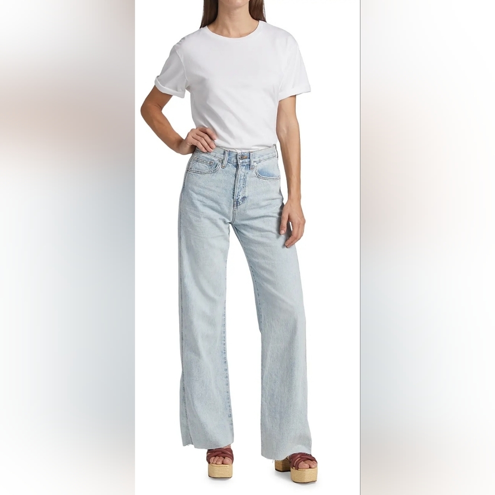 Size 27 - Veronica Beard Taylor High-Rise Relaxed Wide-Leg Jeans - Picture 2 of 16